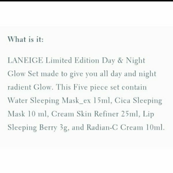 LANEIGE 5p Day & Night Glow Set Limited Edition - Picture 8 of 9